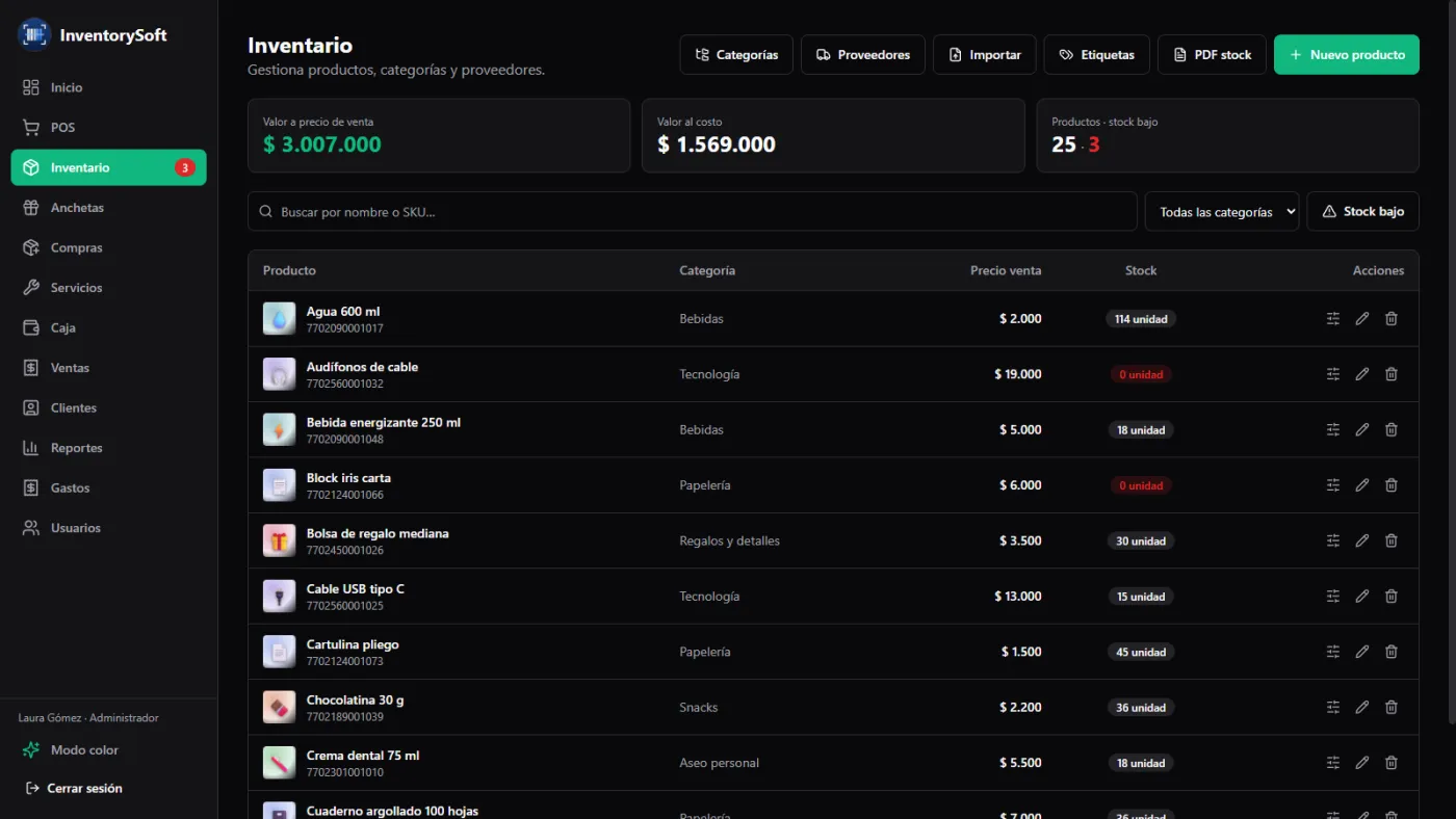 Inventario de InventorySoft