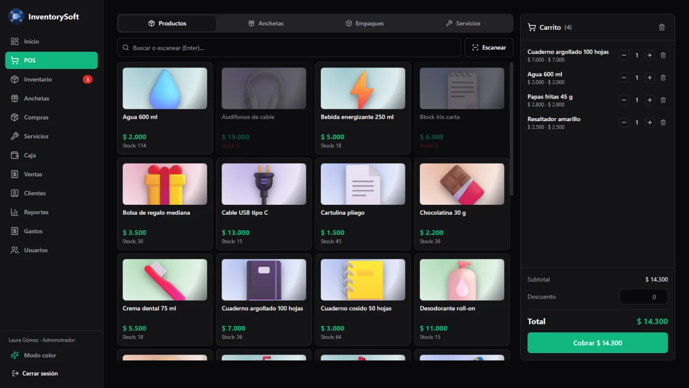 Punto de venta de InventorySoft